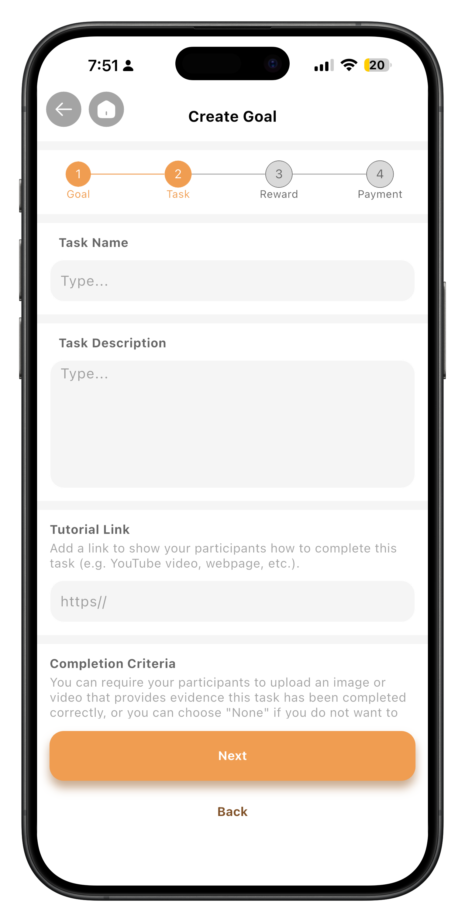 Create goal step 8